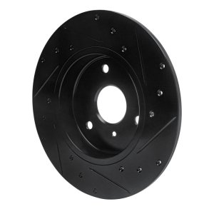 Smart Fortwo Brake Rotor (1) - Front Left - R1 Concepts - Drilled & Slotted - Black - `05-`16